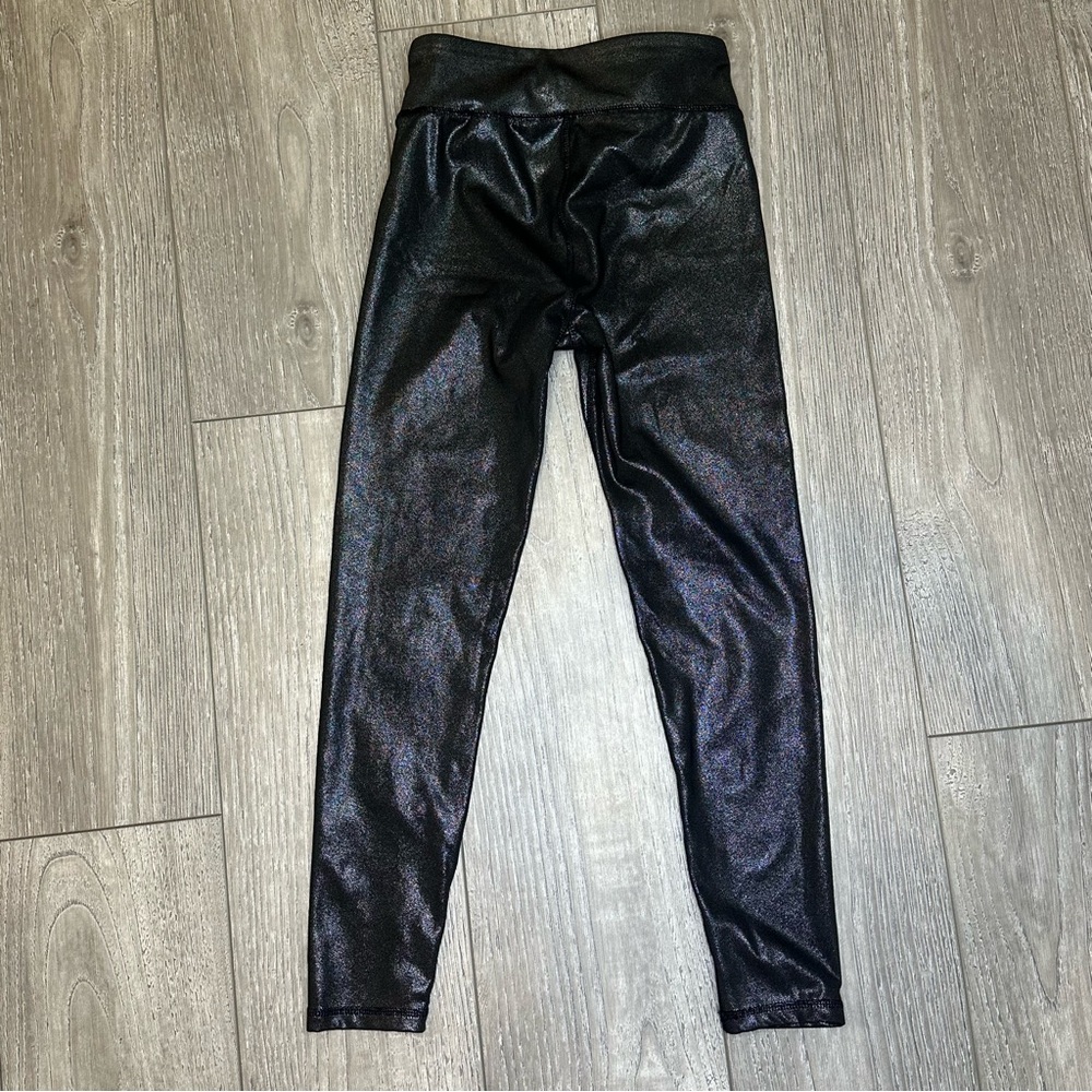 Gap Kids Black and Silver Shimmer Leggings size L - Picture 3 of 3